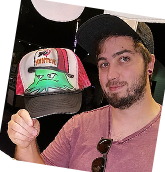 Happy airbrushed trucker hat customer, Myrtle Beach, SC Happy airbrushed trucker hat customer, Myrtle Beach, SC